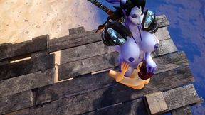 futa draenei fucks a girl s ass next to a lake - warcraft porn parody