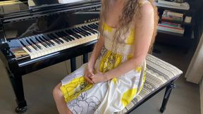Playing a Song and Piano Pedal Pumping in Heels