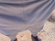 Pervy Stepdad almost Gets Caught in public playing with his big juicy uncut black cock Dick