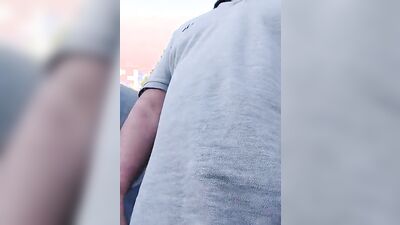 Amateur bear is walking in public with his pecker out