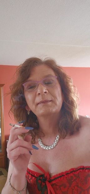 Thrilling moment from "Enjoying a cigarette"