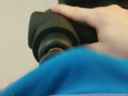 More massager fun - heavy breathing - shoot cum thru boxers