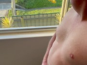 Public Walking in hotel window