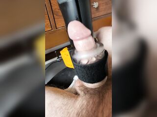 Edged Cock Gooned Denied by Milking Machine