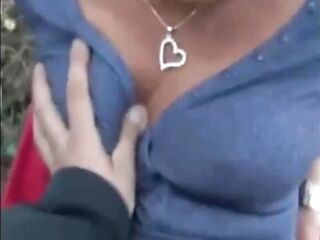 Sexy Golden-haired Mamma Drilled Outdoor
