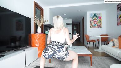 My roommate fucks me hard seeing my big tits during my yoga session