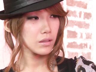 A solitary female engaging in self-enjoyment on a zebra-patterned daybed just for our observation