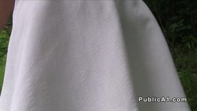 Busty Czech student fucks outdoor pov for cash