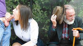 Horny Teen Beautiful Babe Abella Danger Bored waiting for the bus so Fucks Instead