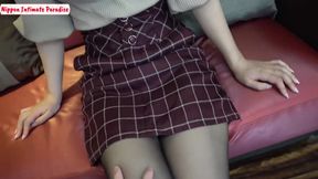 Second Year Professional Slender Beauty Torn Stockings Reveal Overflow Embarrassment and Facial Finish 1st
