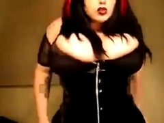 Gothic beauty with gigantic tits