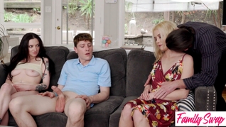 Dick Deprived SwapWife Tiffany Fox Finally joins in Swap Orgy with Leia Rae