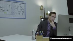 DisruptiveMovie.com - Office threesome withEvan Knoxx, Trevor Harris, and boss Jayden