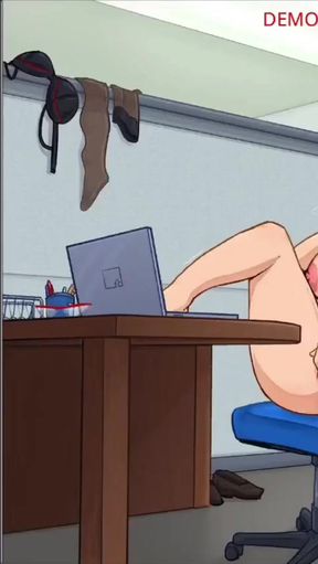 Office girl with big boobs and big ass barely working   Clip 1