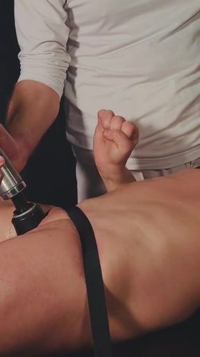 Jaw-dropping moment from &quot;Tied Down Naked Sub made to Cum loud and hard with huge sext toy&quot;