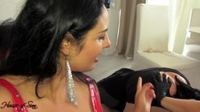 The birthday fist: Matriarch Ezada Sinn and Lady Yna stretch Their slut's arse