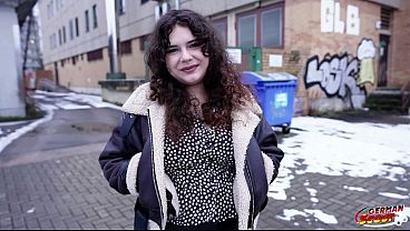 GERMAN SCOUT - Curvy Big natural Tits Teen 18 Rose Noir get hairy Pussy Fucked at Casting