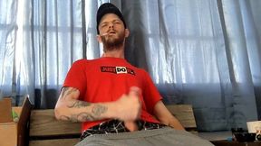 Stroking my big cock on my smoke break