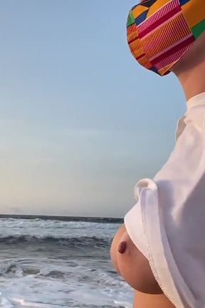 Blonde Amateur with Big Tits Is Walking Without a Bra