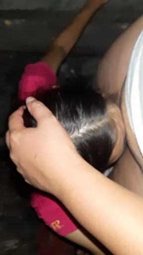 First I let my slave girl lick my pussy, and then I let her look at me, masturbate and cum