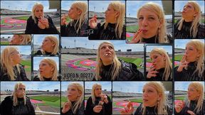 00277 # a nice cigarette at the soccer stadium in Barcelona