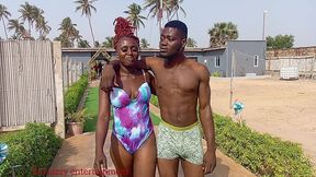 newly wedded couple out on honeymoon