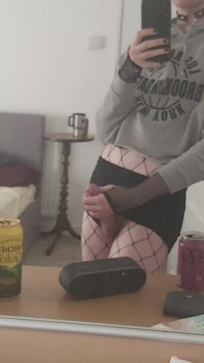 Naughty femboy masturbates for fun