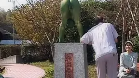 Cosplay Porn: Public Painted Statue Fuck 1