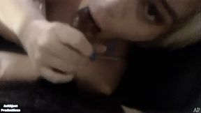 Aria James Givez Me A Surprise Blowjob &amp_ Handjob (I Throat Fuck Her 2!!)