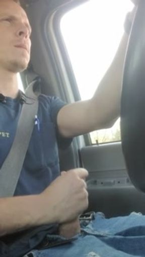 Awesome cumshot while driving to work