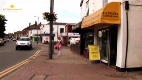 Hot blond on busy street finds what she dreams about