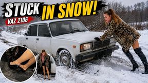 VIKA GOT STUCK IN THE SNOW IN A VAZ 2107 full video 40 min 1080