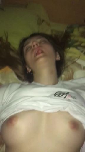 Amateur cutie exposes natural tits and homemade pussycat