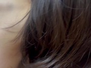 Insert massage stick into college girlfriend & Squirting Creampie finish with tremble pussy