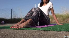 Yoga Feet Close Up with Hot Babe During Covid-19