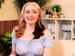 Amateur blond girl with big boobs getting fucked