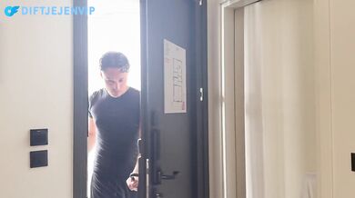 Swedish OnlyFans cheats in strict uniform and gets pierced pussy