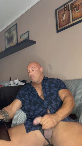 Mr Guru Bodybuilding Daddy Wank at Home