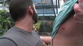 Bearded Gay Gardener gives Sucking