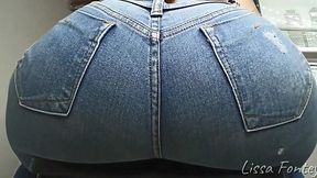 Slut Sniffs My Farts Through Her Denim Shorts
