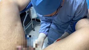 Nano gives a handjob while wearing surgical scrubs