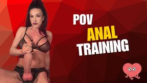 POV Anal Training and Pegging with Monster Strapon