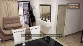 Colombian babe's tight ass gets fucked by lucky delivery guy