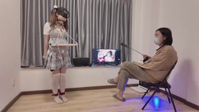 Hs021-an Asian Girl in School Uniform Was Disciplined