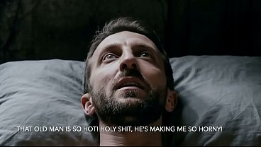 Sakis, the horny, hairy, old, Greek farmer is visited by another tourist and listens to a story about cock sucking of an old man - AI Generated