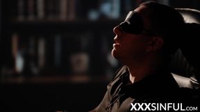 Blindfolded dude fucks the sweet pussy of slutty Kitana Lure