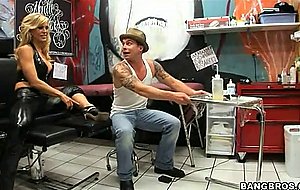 Calisi ink - pierced pussy stuffing - inked submissive double penetrated