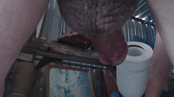 Close up cum in shed