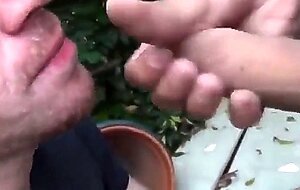 Cum in mouth - outside