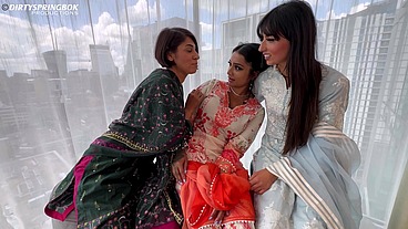 Three Desi Bhabis gone wild